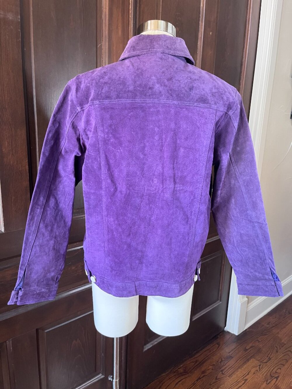 CWS Casual Workstyles Purple Suede Leather Jacket Jean Style NWOT Women's S - Picture 3 of 9